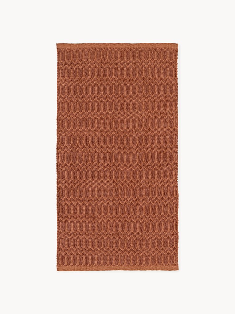 Tapete artesanal para interior e exterior com padrão geométrico Rune