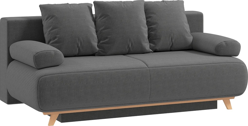 HOMCOM Sofá-cama com encosto reclinável, função de cama, espaço de armazenamento oculto e revestimento em veludo cotelê, Cinza | Aosom Portugal