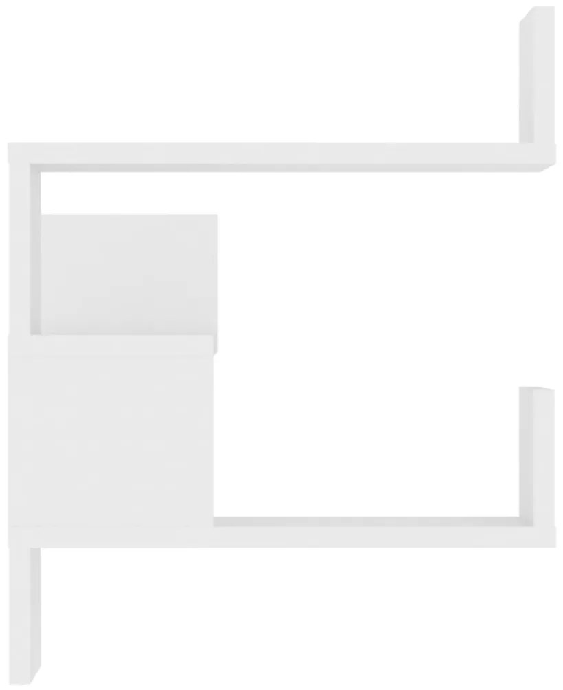 Estantes canto p/ parede 2pcs 40x40x50cm deriv. madeira branco