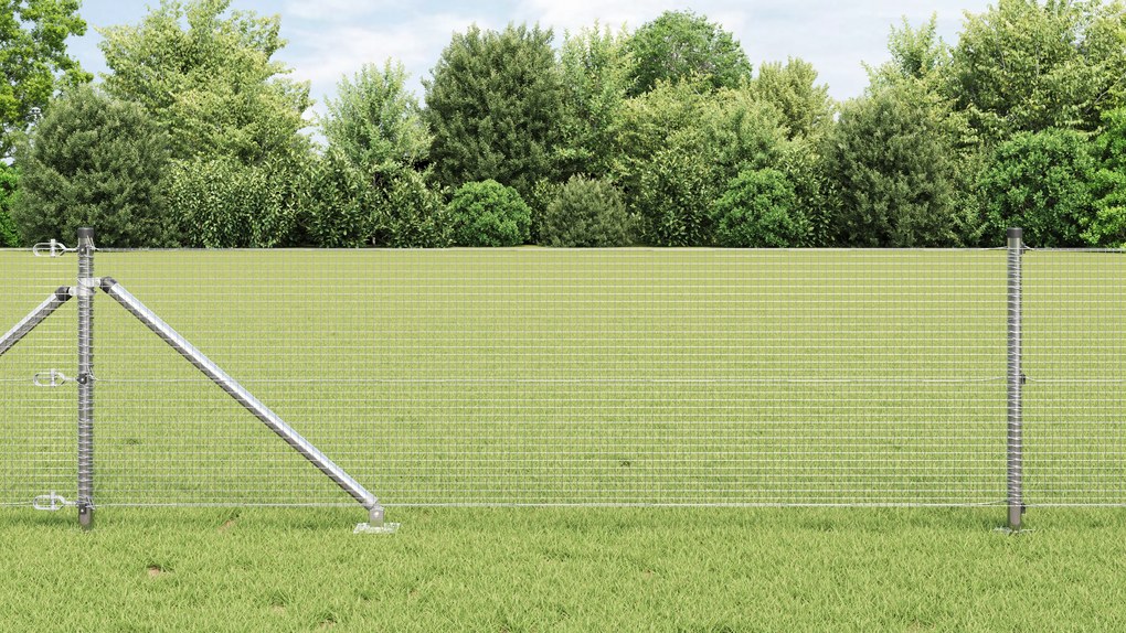 Cerca de Arame Soldado com 7 Postes de Espinho 0,4x10 m Aço Galvanizad