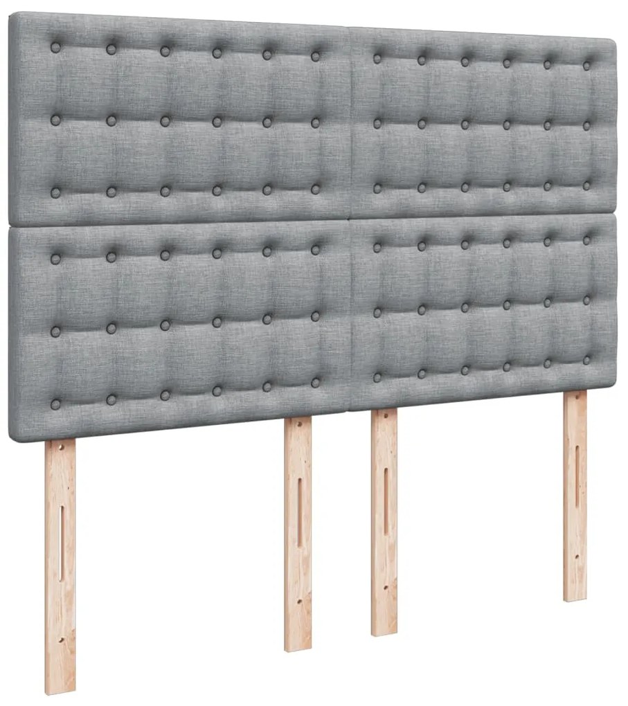 Cama com molas/colchão 160x200 cm tecido cinzento-claro