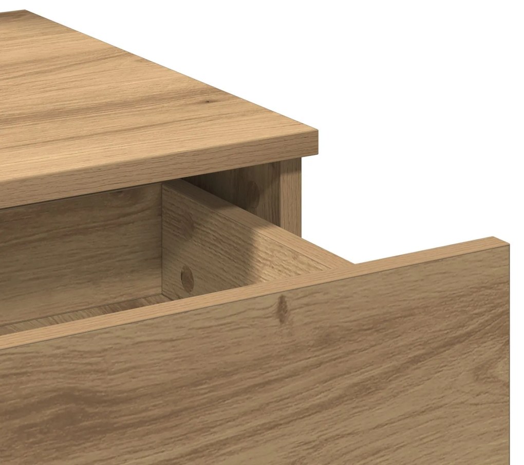 Mesa de Maquiagem com LED Carvalho Artesanal 100x40x120 cm