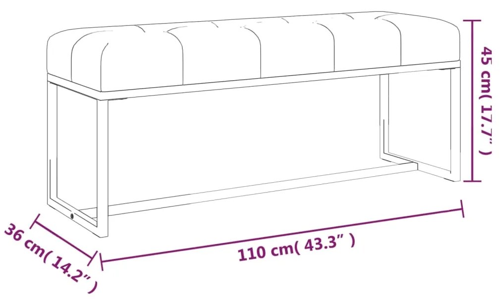 Banco 110x36x45 cm veludo amarelo-mostarda