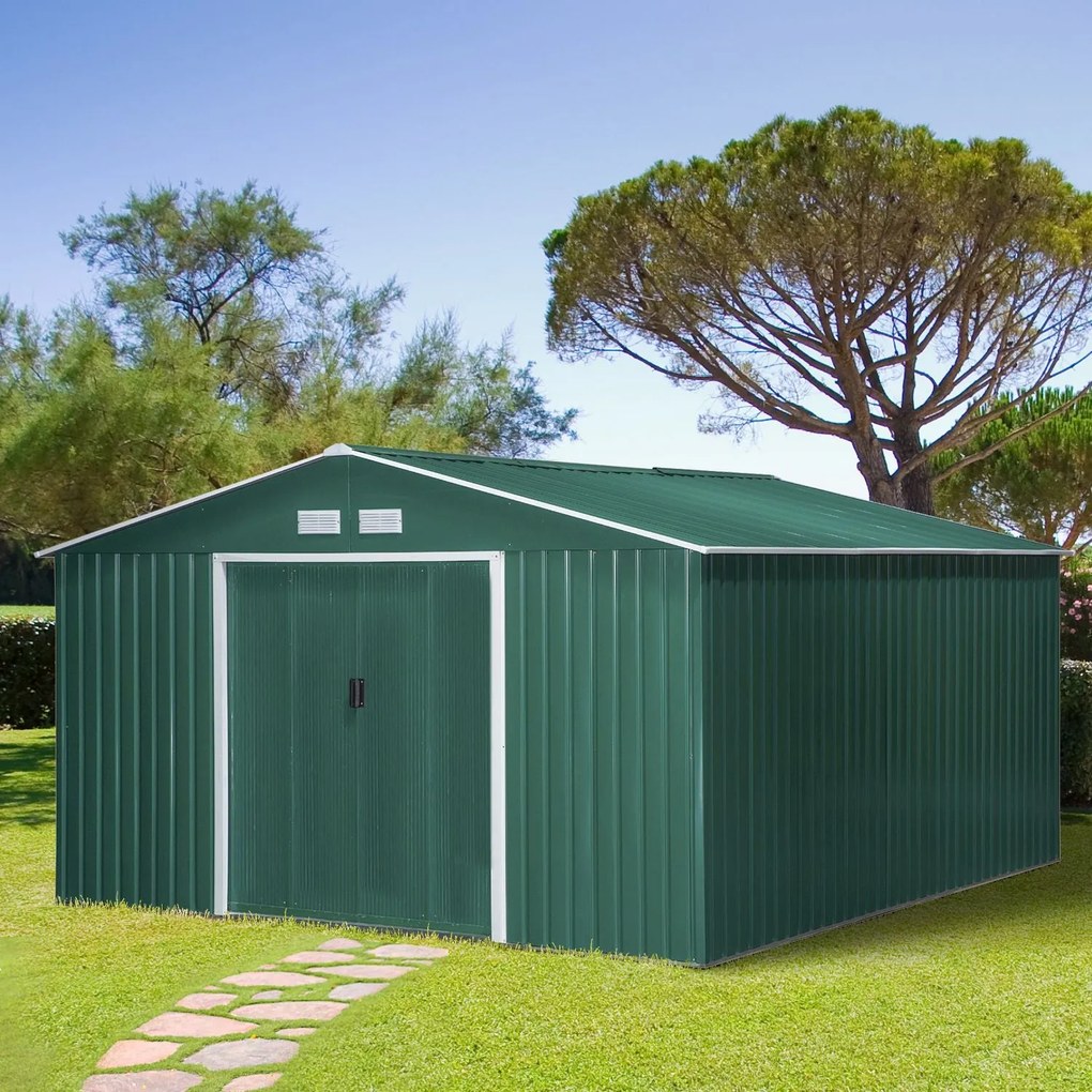 Casetta Verde Imperiale – Abrigo de Jardim em Aço Galvanizado Verde 12