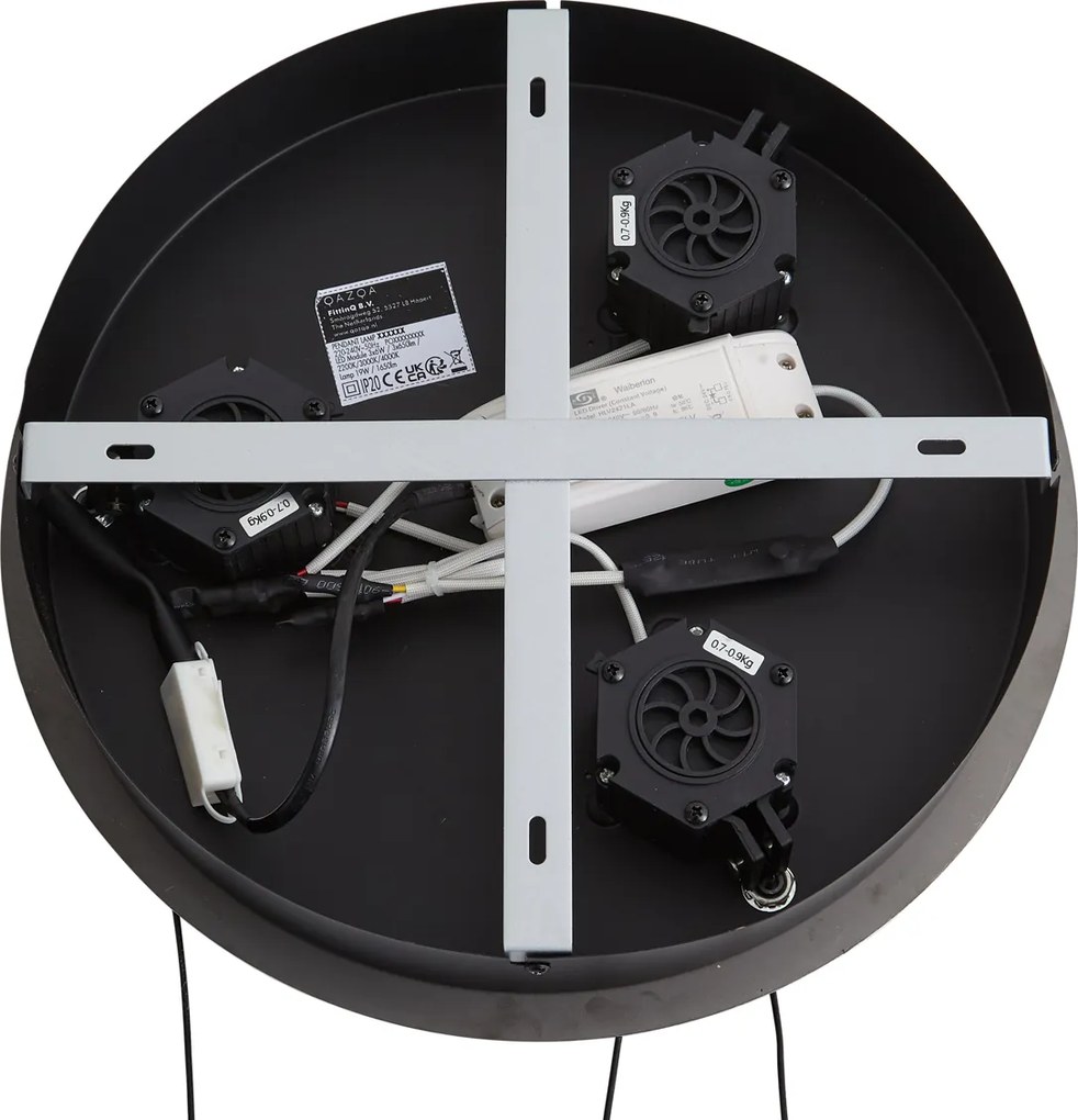 Candeeiro Suspenso de Design Gunmetal com Vidro Verde, Incl. LED Regulável em 3 Níveis, 3 Luzes Easylift - Fiera