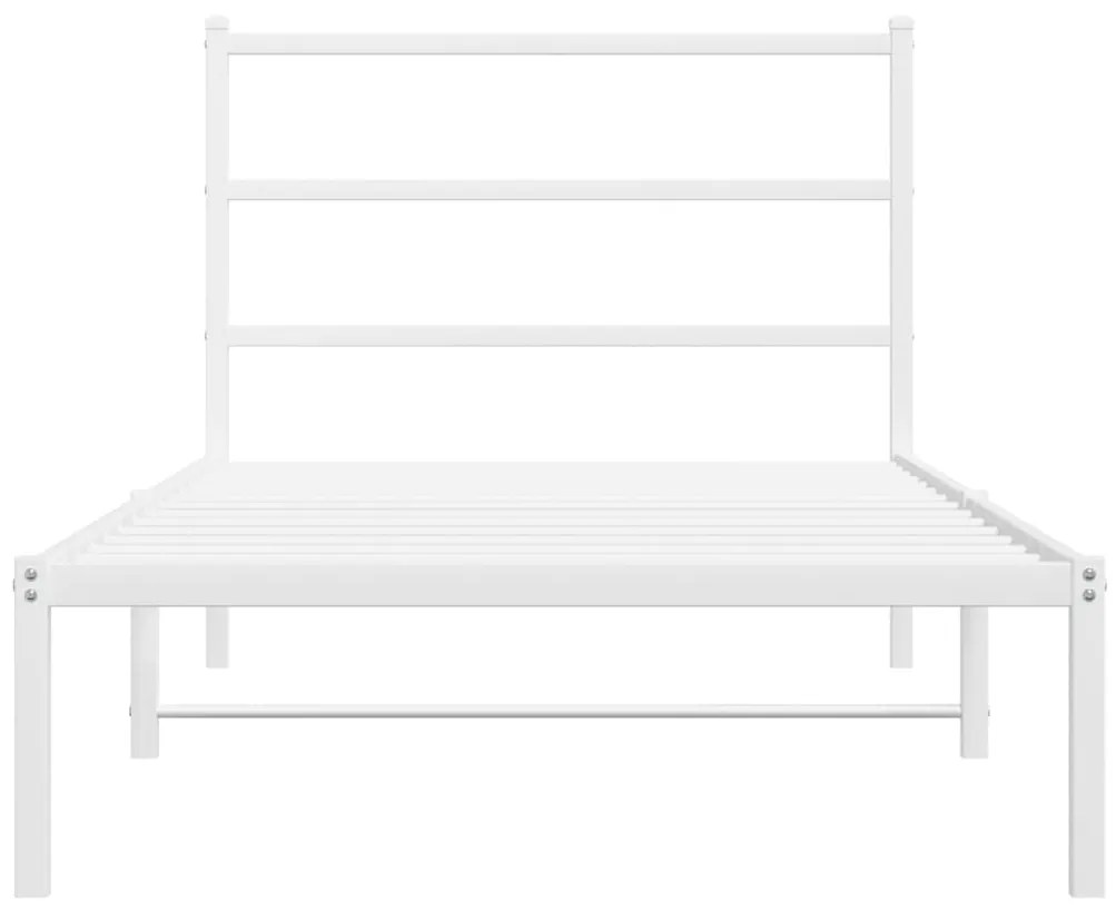 Estrutura de cama com cabeceira 100x190 cm metal branco