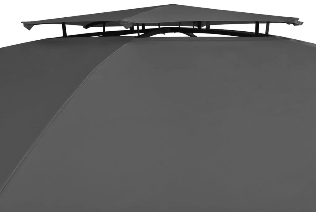 Tenda de jardim com cortinas hexagonal 360x265 cm