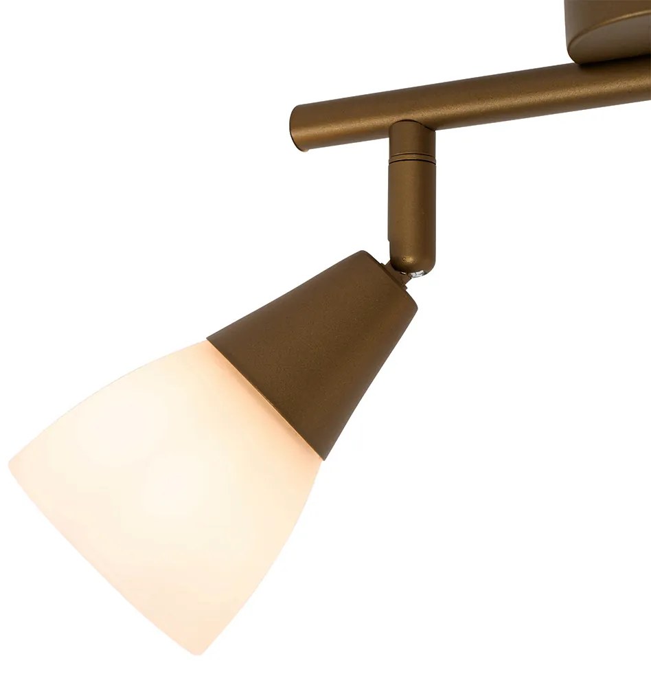 Candeeiro de teto clássico dourado com vidro fosco 2 luzes - Madi Clássico / Antigo