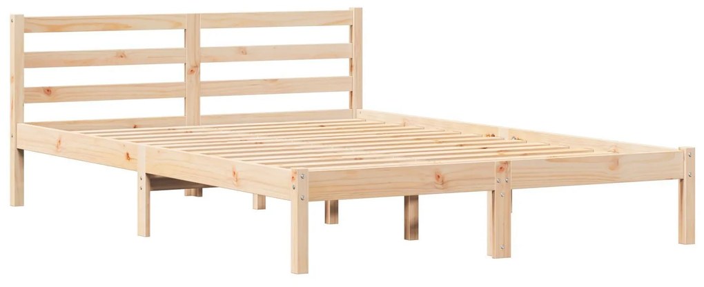 Cama com Cabeceira vidaXL 140x210 cm Madeira de Pinho