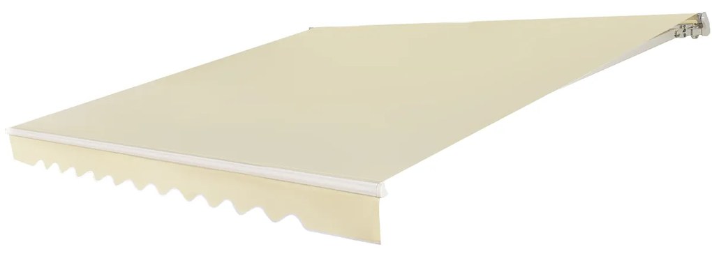 Toldo retrátil 3,6 x 3 m em alumínio com manivela e poliéster impermeável para exterior Bege