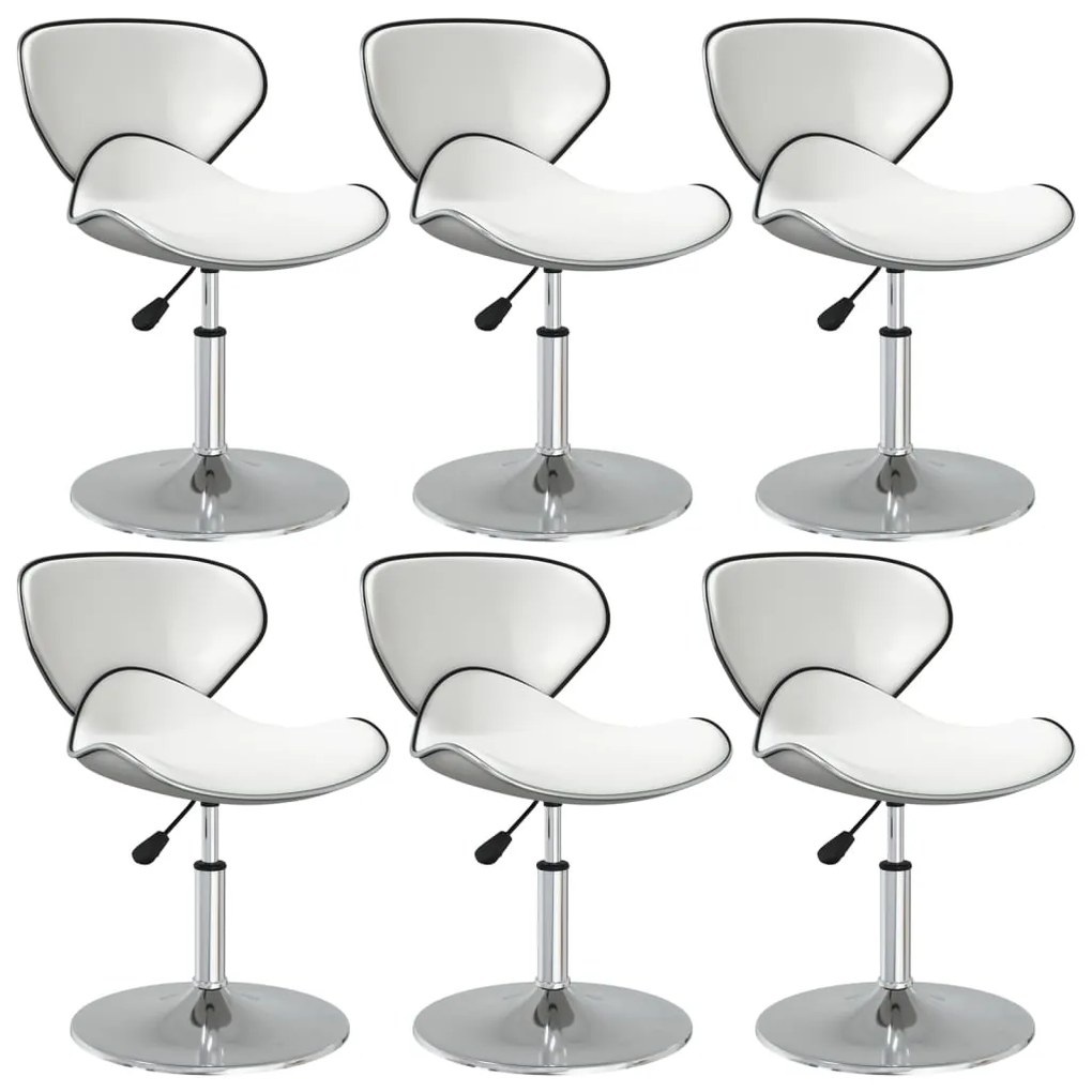 vidaXL Cadeiras de jantar 6 pcs couro artificial branco