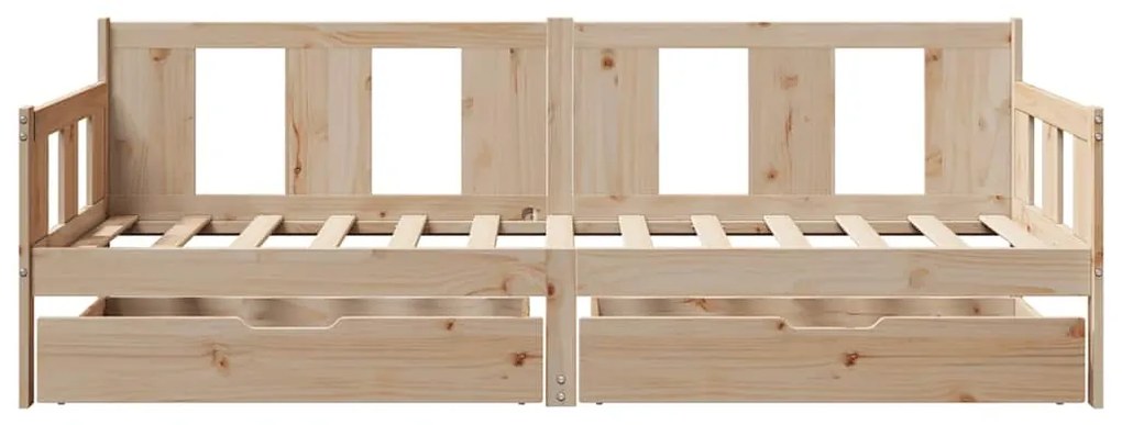 Sofá-cama com gavetas 90x190 cm madeira de pinho maciça