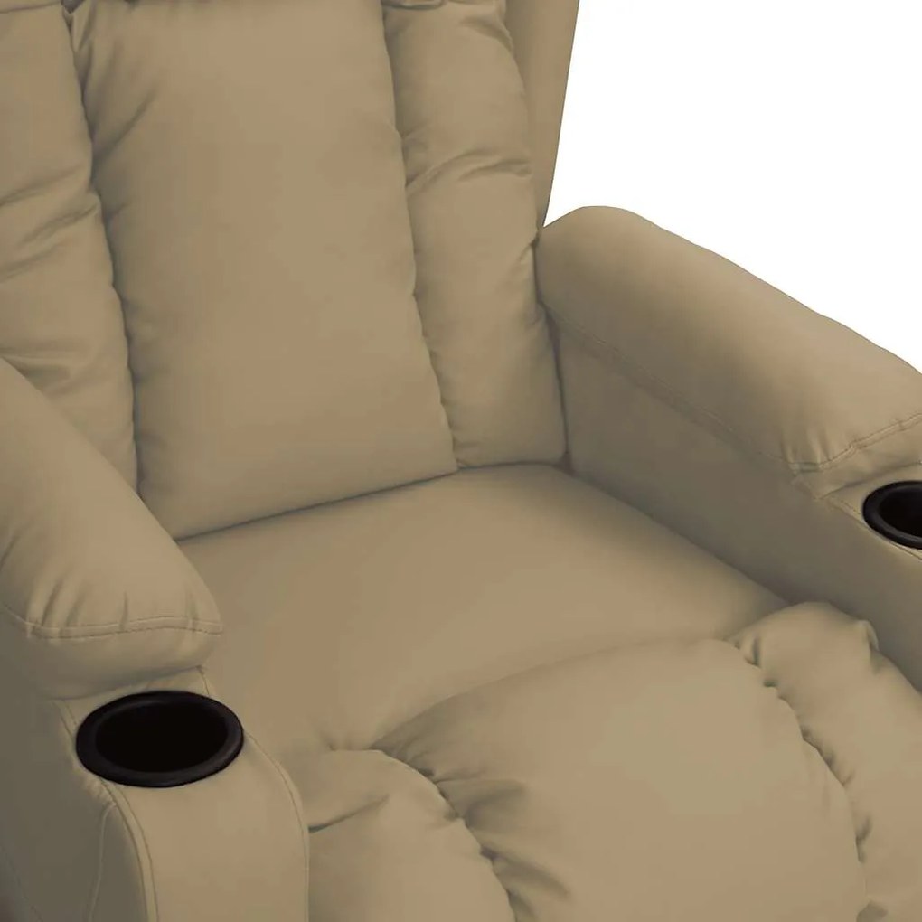 Poltrona de massagens elevatória couro artificial cappuccino