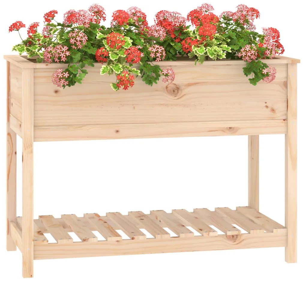 Vaso/floreira com prateleira 111,5x54x81 cm pinho maciço