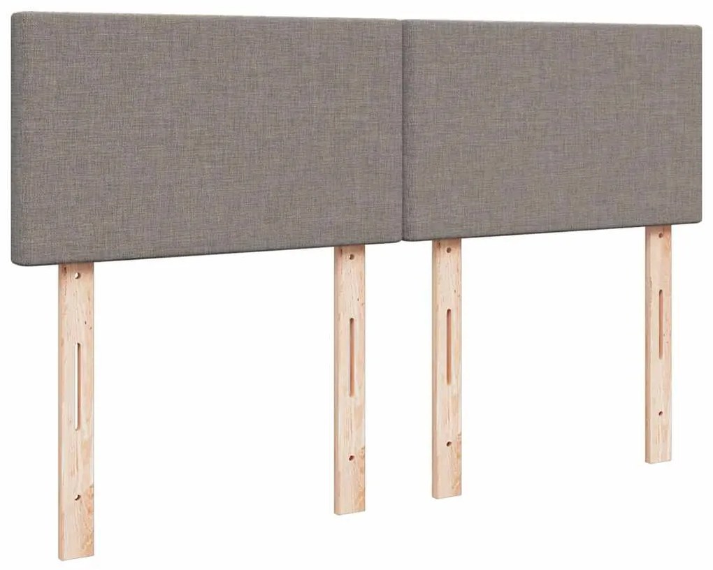 Cama com molas/colchão 140x200 cm tecido castanho-acinzentado