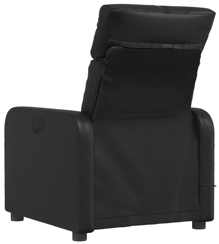 Poltrona de massagens reclinável couro artificial preto