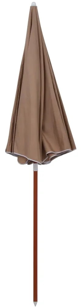 Guarda-sol de jardim c/ poste de aço 240cm cinzento-acastanhado