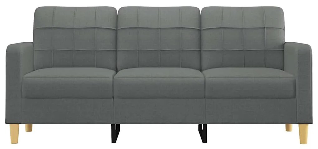 Sofá de 3 lugares 180 cm tecido cinza-escuro