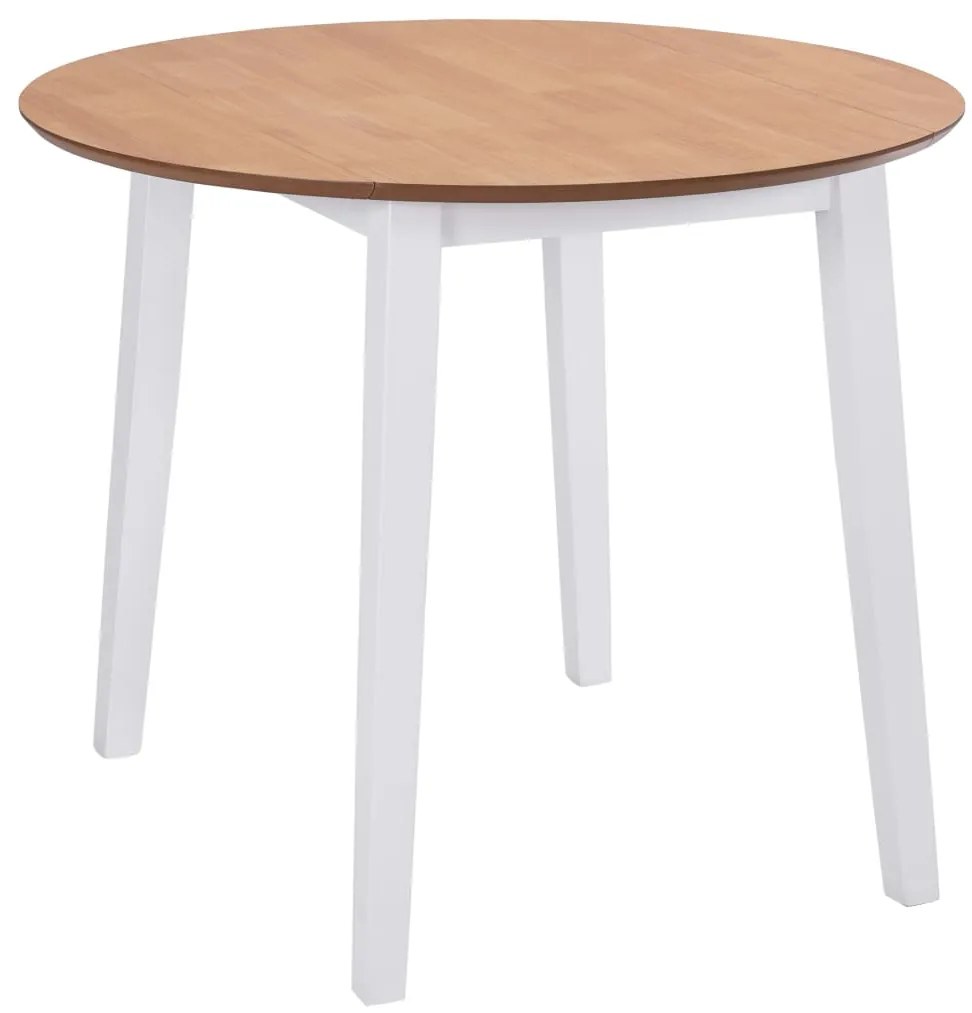 Mesa de jantar com abas rebatíveis redonda MDF branco