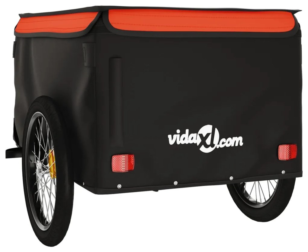 Reboque para bicicleta 45 kg ferro preto e laranja