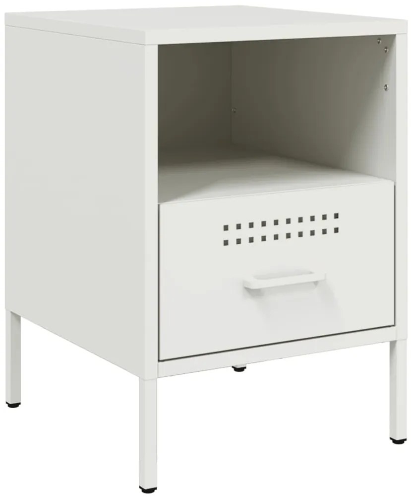 Mesas de cabeceira 2 pcs 36x39x50,5 cm aço branco