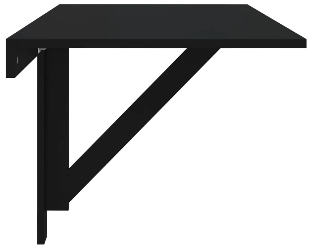 Mesa de parede dobrável 100x60x56 cm derivados de madeira preto