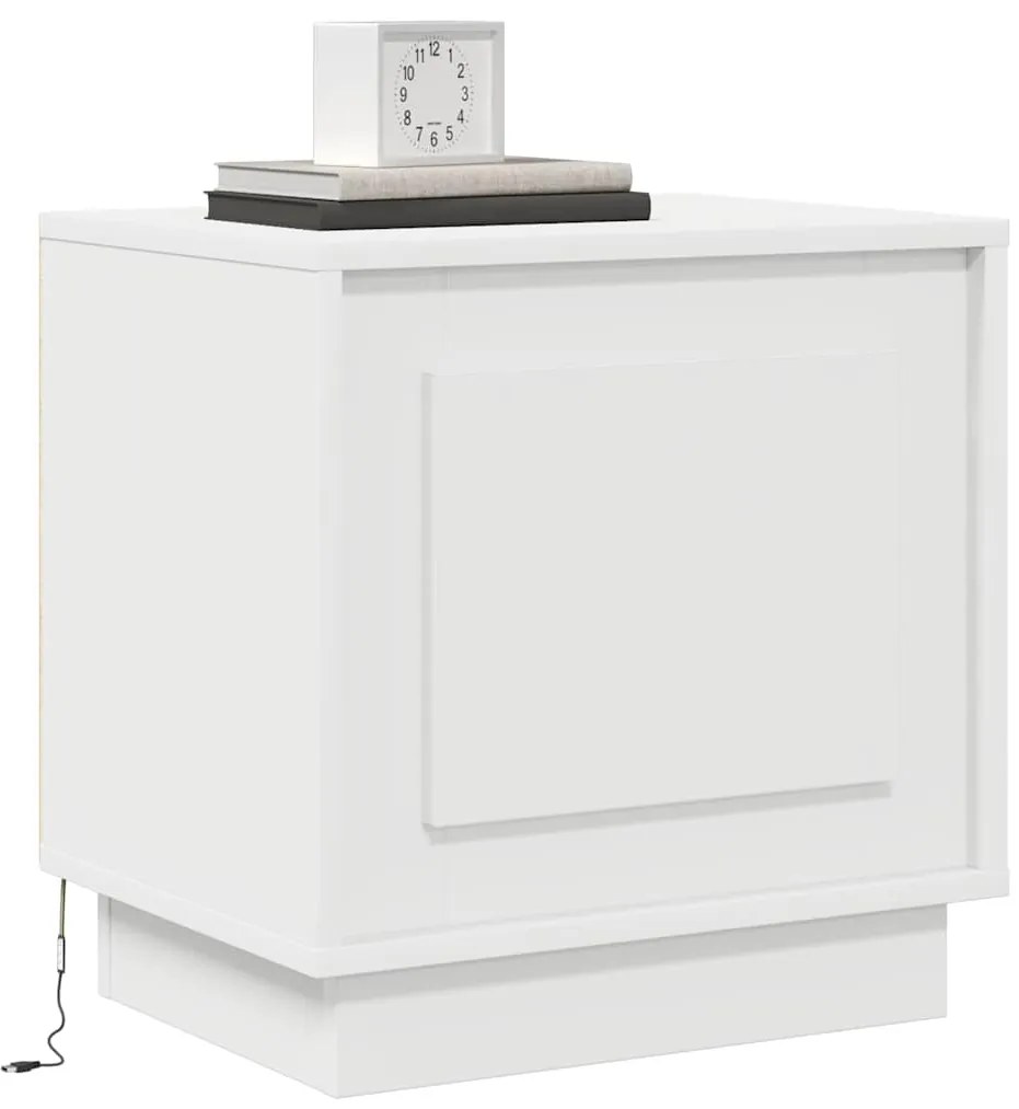 Cômodas de Canto com Luzes LED 2 pcs Brancas 44x34,5x45 cm