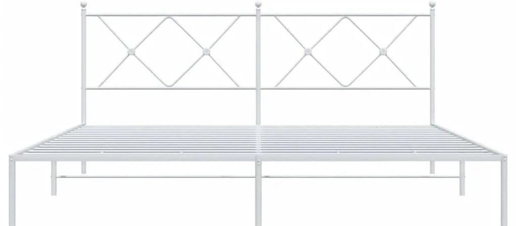 Estrutura de cama com cabeceira 183x213 cm metal branco