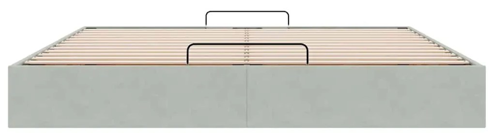 Estrutura de cama otomana sem colchão 200x200 cm cinzento claro