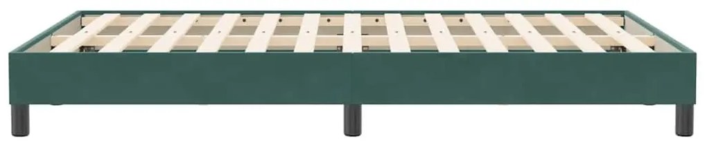 Box Cama de primavera sem Colchão Verde Escuro 120x210cm Veludo