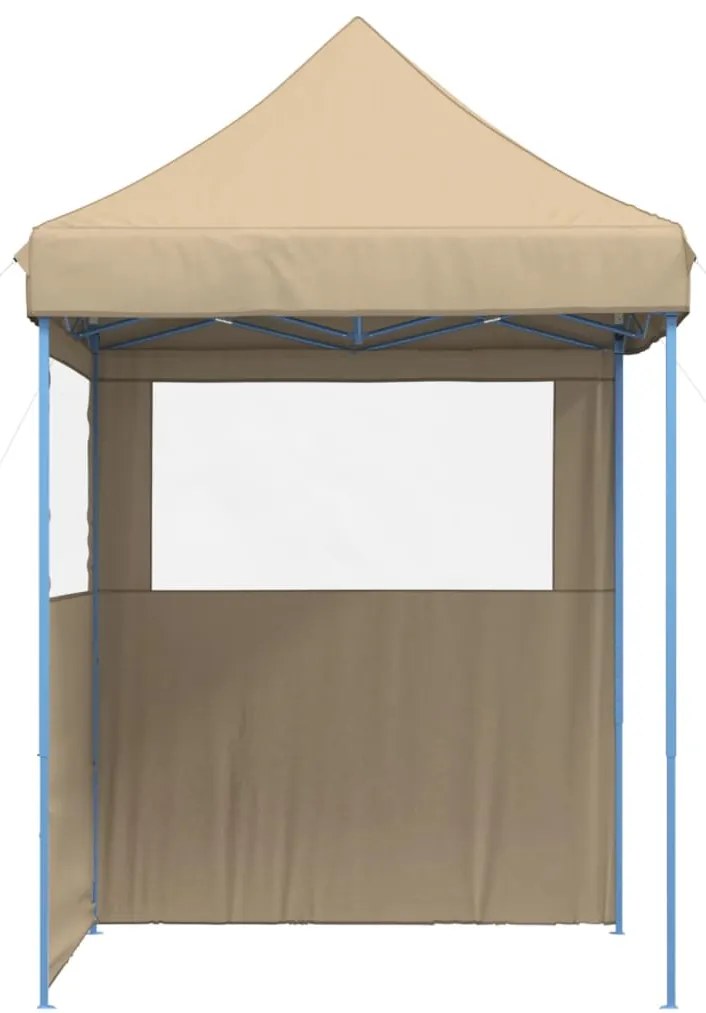 Tenda para festas pop-up dobrável com 2 paredes laterais bege
