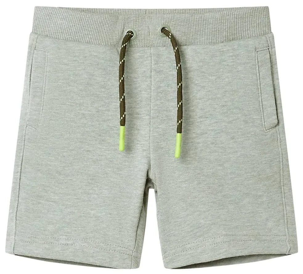 Calções de criança com cordão caqui-claro mesclado 92