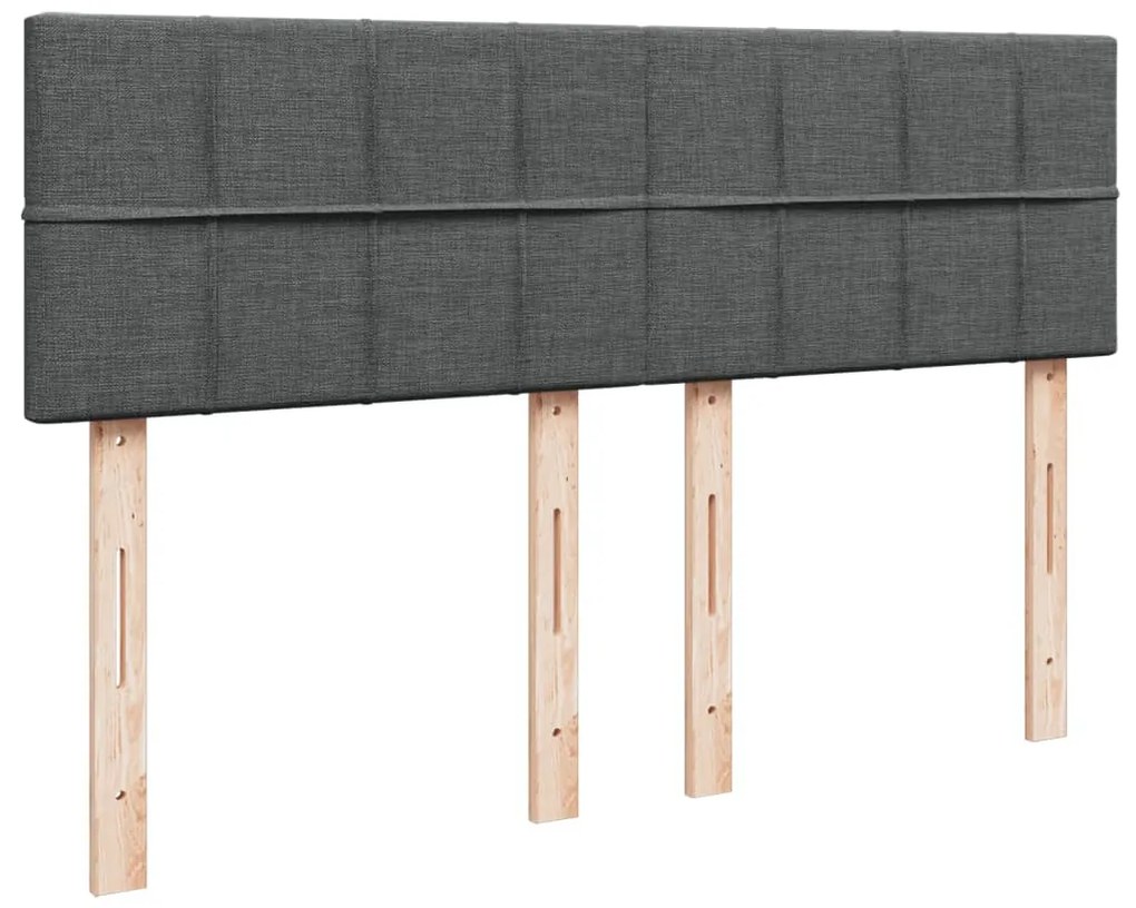 Cama com molas/colchão 160x200 cm tecido cinzento-escuro