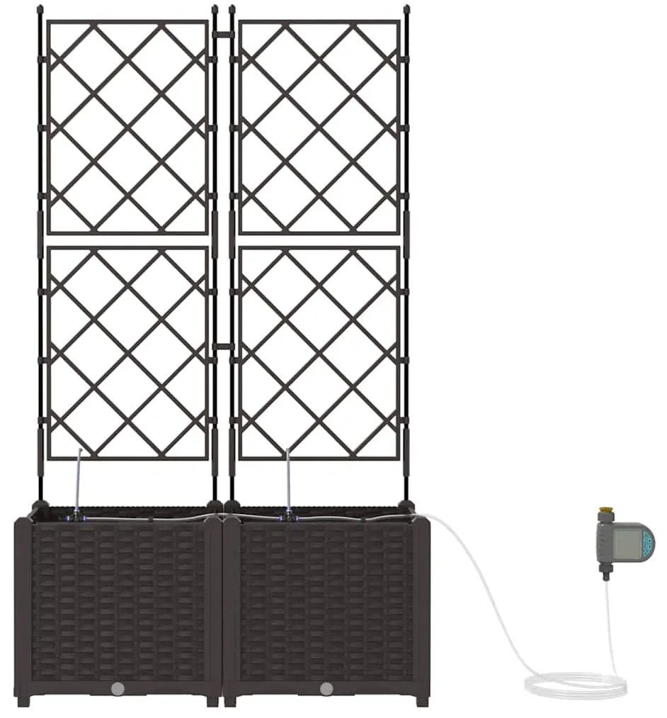 Jardineiras de Jardim 1 pc Castanho 80 x 40 x 142 cm Plástico