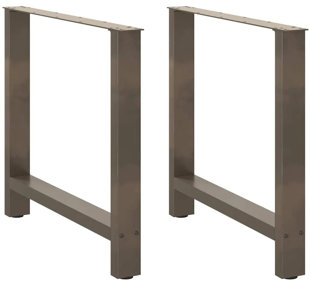Pés para mesa de jantar em aço natural, 2 peças, 80x (72-73) cm, aço