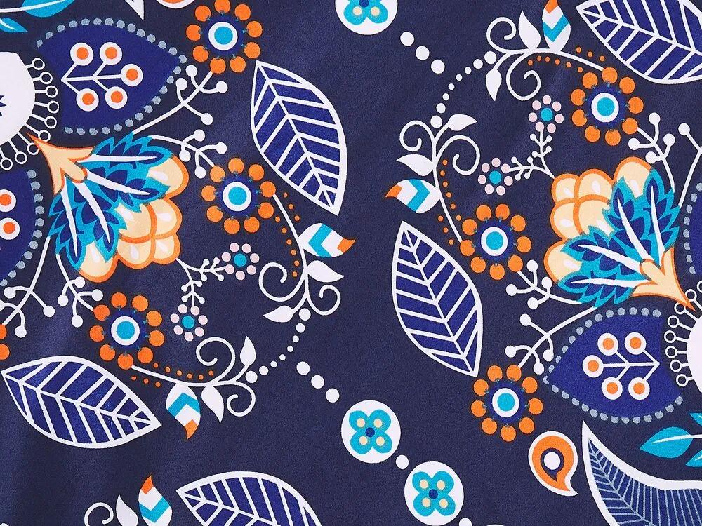 Conjunto de capa de edredão em algodão acetinado azul escuro 135 x 200 cm MADRONA Beliani