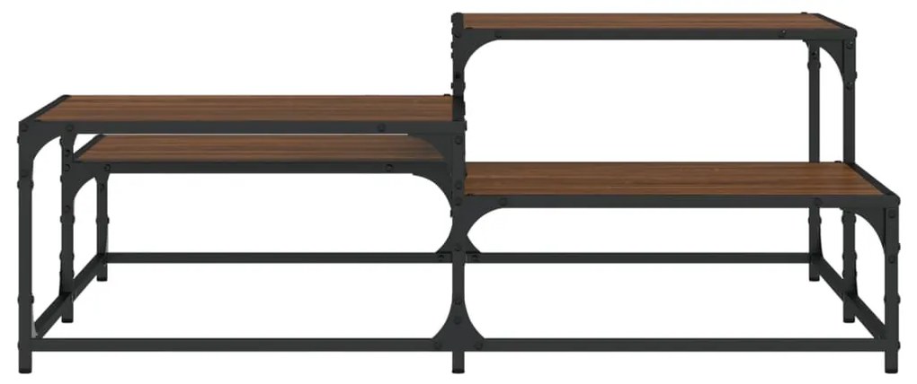 Mesa de centro 107x107x40cm derivados madeira carvalho castanho