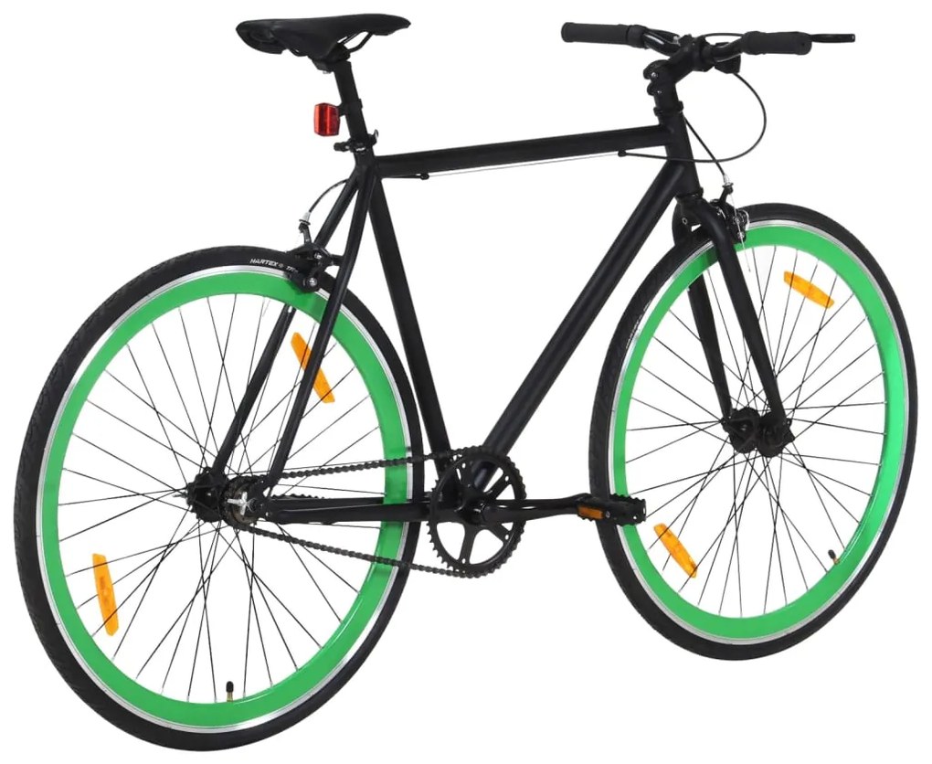 Bicicleta de mudanças fixas 700c 51 cm preto e verde