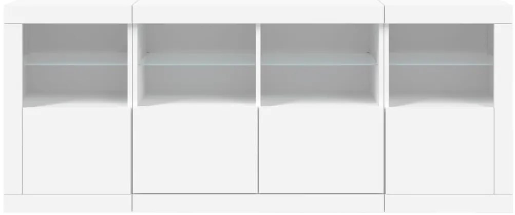 Aparador com luzes LED 163x37x67 cm branco