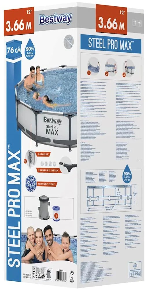 Conjunto de piscina Steel Pro MAX 366x76 cm