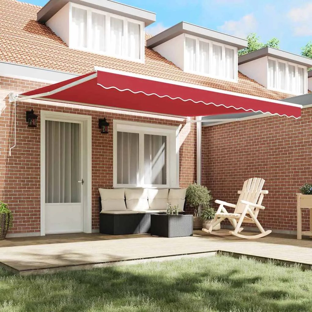 Toldo Retrátil Automático Vermelho 400x300 cm