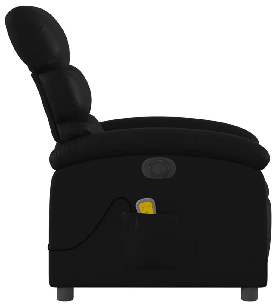 Poltrona massagens reclinável elétrica couro artificial preto
