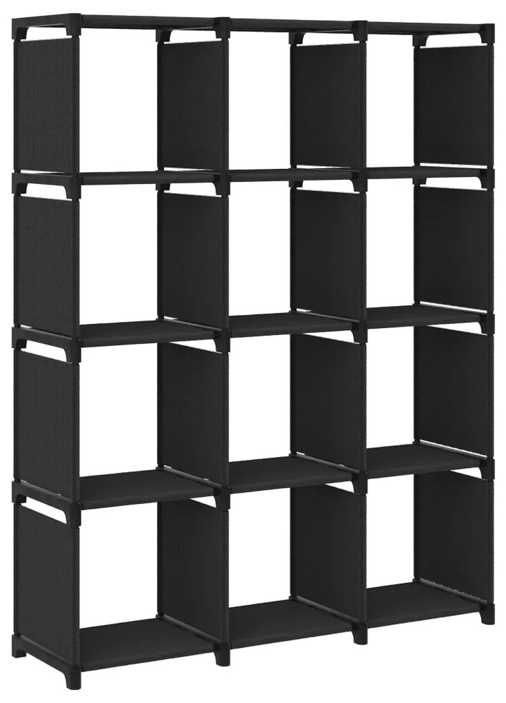 vidaXL Unidade de prateleiras 12 cubos 103x30x141 cm tecido preto