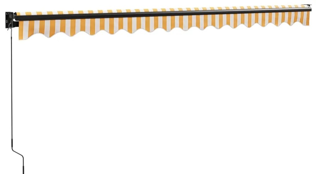 Toldo retrátil 4,5x3 m tecido e alumínio amarelo e branco