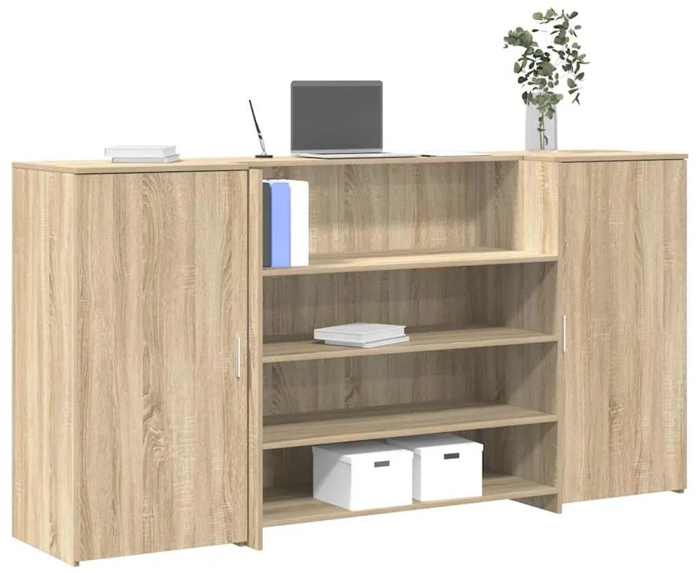 vidaXL Balcão recepção 200x50x103,5 cm deriv. madeira carvalho sonoma