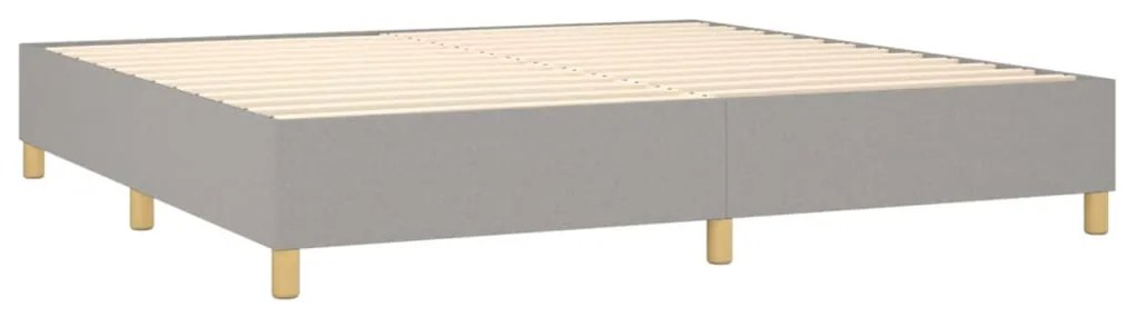 Estrutura de cama sem colchão 200x200 cm tecido cinzento-claro