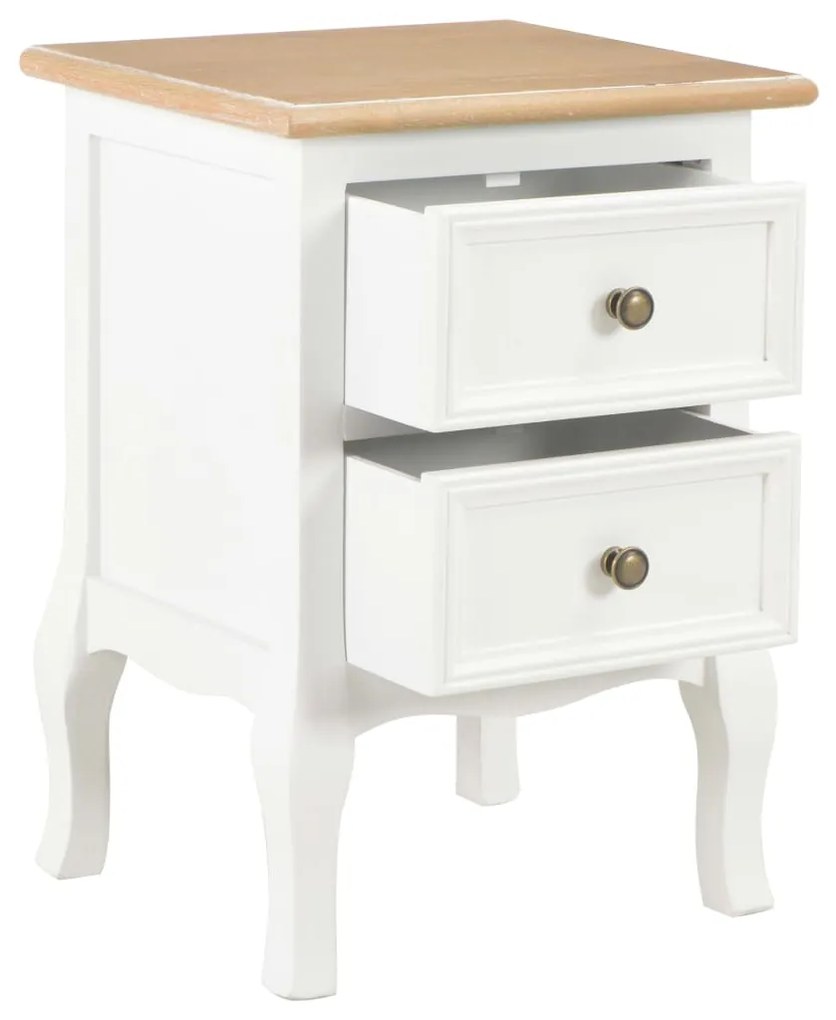 Mesa-de-cabeceira 2 pcs 35x30x49 cm MDF branco