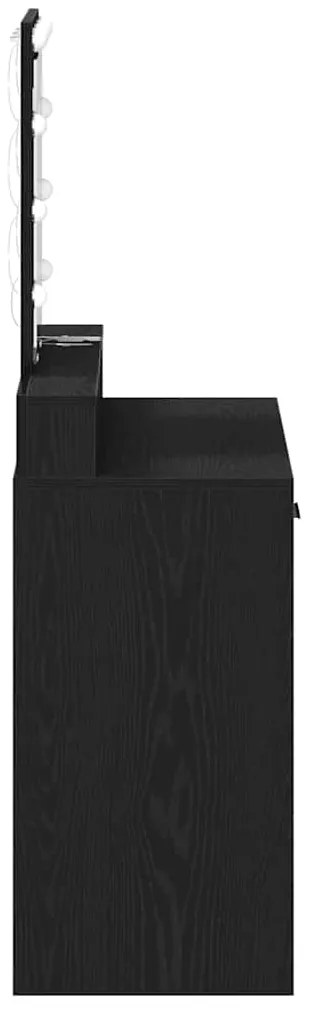 mesinha de maquilhagem vidaXL com luzes LED em Carvalho preto 79x41x14