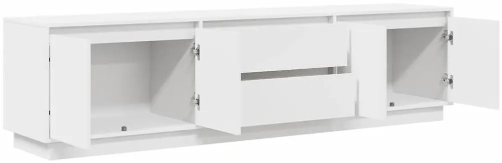 Móvel de TV com luzes LED 193,5x41x50 cm branco
