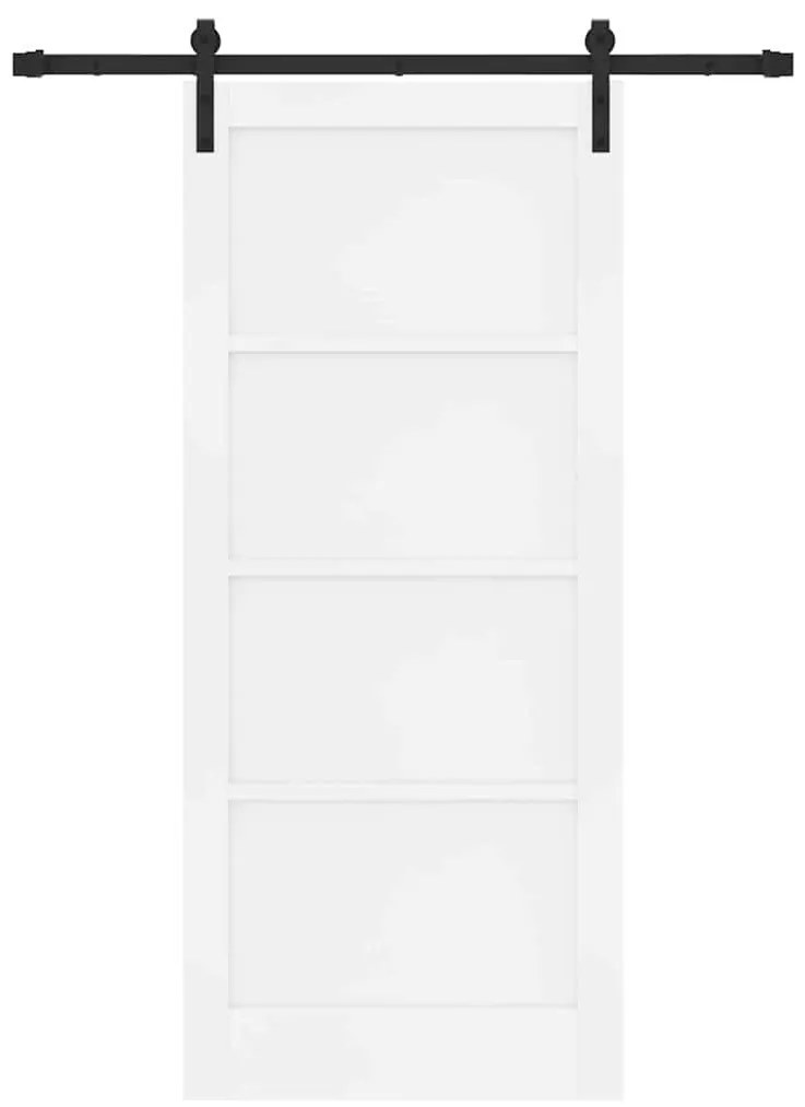 Porta Deslizante com Conjunto de Ferragens Branca 86x198.5 cm Madeira